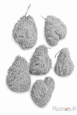 Moosherzen - 5 x 4.5 cm - moosgrün-silber